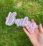 Naambord op Transparant Acryl - speels